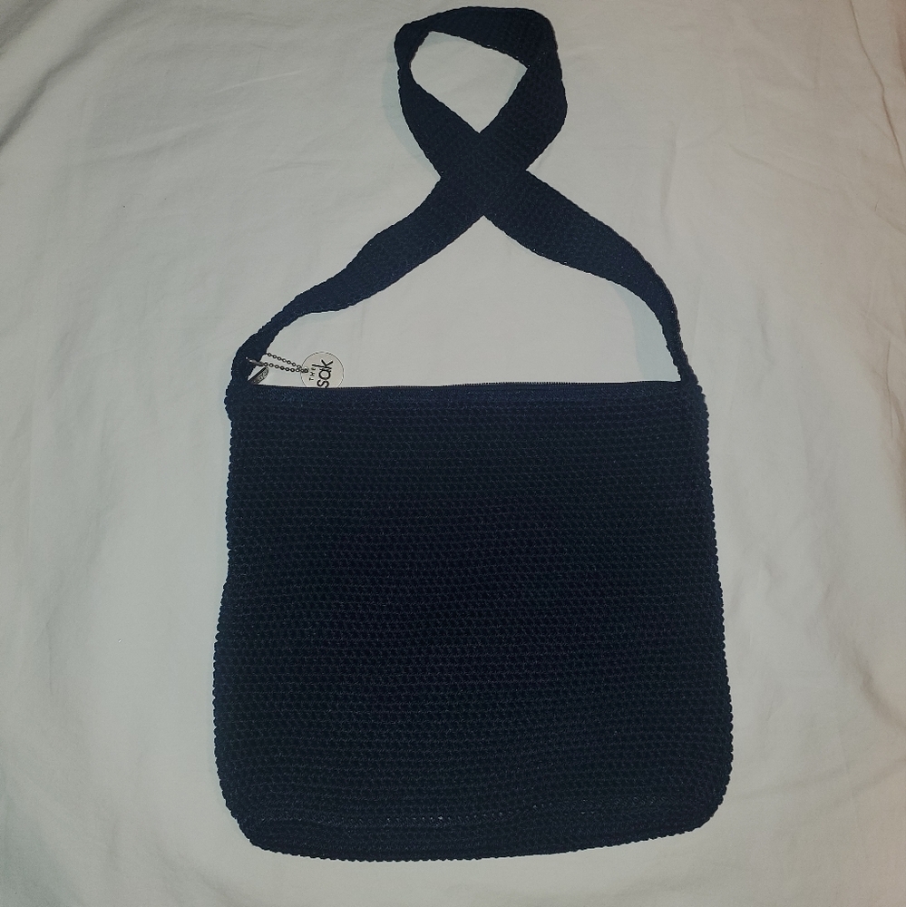 The Sak crochet Navy blue shoulder bag purse - Picture 4 of 7